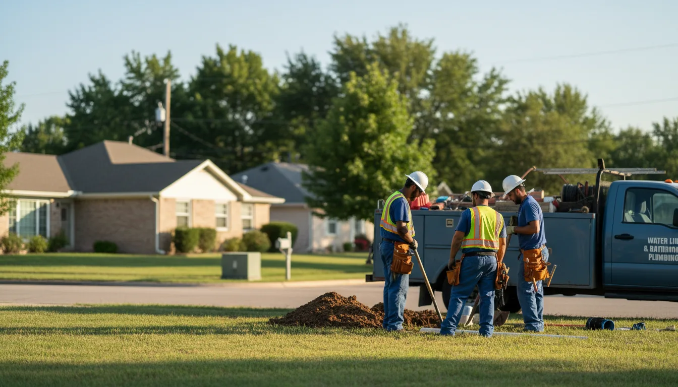 Residential water line and bathroom plumbing service in Oak Grove, AR